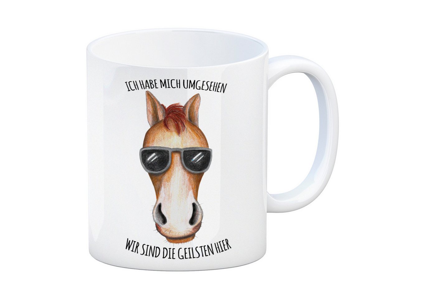 speecheese Tasse Kaffeebecher mit Pferd Sonnenbrille Motiv und Spruch: Ich habe mich von speecheese