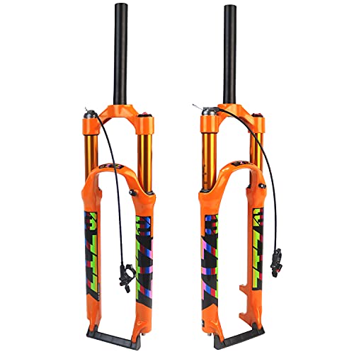 splumzer [EU Stock Mountain Front Gabel Luftdruck Stoßdämpfer Gabel Gabel Fahrradzubehör Magnesiumlegierung 26/27.5/29 Schulterkontrolle (26 Zoll Remote Lockout) von splumzer
