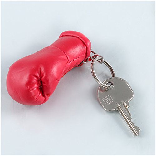 Sportfanshop24 Schlüsselanhänger/Anhänger für Schlüssel - ROT - Boxhandschuh mit Schlüsselring, 7 cm groß von Sportfanshop24