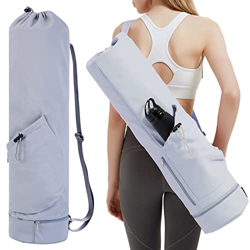 Yogatasche mit Nassfach und Flaschentasche Sporttasche Damen Verstellbarer Schultergurt Gym Yoga Tasche für Pilates Yogamatten & Yoga-Zubehör, Blau(Patent Angemeldet) von sportsnew