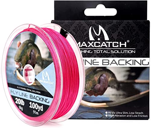 MAXIMUMCATCH Fliegenfischen Backing Fliegenfischen geflochtene Nylon Schnüre 20/30lb,100/300yards (20lb 100yds(9kg, 91,44m), Pink) von sprinton
