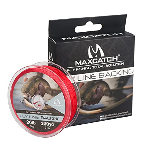 MAXIMUMCATCH Fliegenfischen Backing Fliegenfischen geflochtene Nylon Schnüre 20/30lb,100/300yards (20lb 100yds, Rot) von sprinton