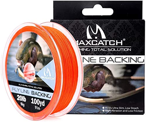MAXIMUMCATCH Fliegenfischen Backing Fliegenfischen geflochtene Nylon Schnüre 20/30lb,100/300yards (30lb 100yds(91.44m), Orange) von sprinton
