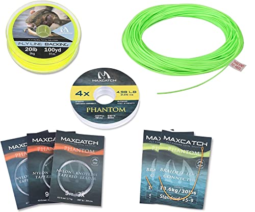 Maimumcatch Bestpreis Fliegenfischen Schnur, Schwimmende Fliegenschnur&Fliegenschnur Combo mit Backing Vorfach und Tippet (1F/2F/3F/4F/5F/6F/7F/8F/9F/10F) (Hellgrün Schnur Combo, WF5F) von sprinton