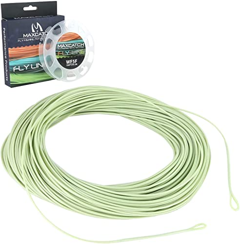 Maximumcatch Fliegenfischen Schnur mit Schlaufen, schwimmende Fliegenschnur 30,5m lang, WF3F/4F/5F/6F/7F/8F, sechs Farbe (WF6F, Moosgrün) von sprinton