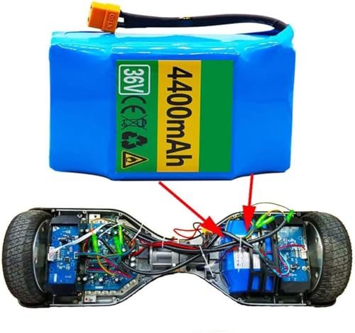 Hoverboard-Akku-Ersatz 36V, 4,4Ah, Balance-Autobatterien 36V Wiederaufladbarer Lithium-Akkupack Für Hoverboards Mit 72 W Oder Weniger, Dual-Drive-Scooter 36V 4400mAh von stdpcxz