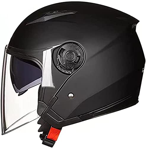 Motorradhelm Retro Halbhelme Jethelm Oldtimer Rollerhelm ECE-Zulassung Halbschalehelm Mit Eingebautem Visier Brain-Cap Helm Scooter-Helm Für Erwachsene Herren Damen 1,L von stdpcxz