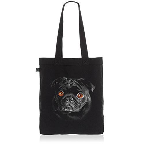 style3 Bronx Biobaumwolle Beutel Jutebeutel Tasche Tote Bag Hundegesicht Mops von style3