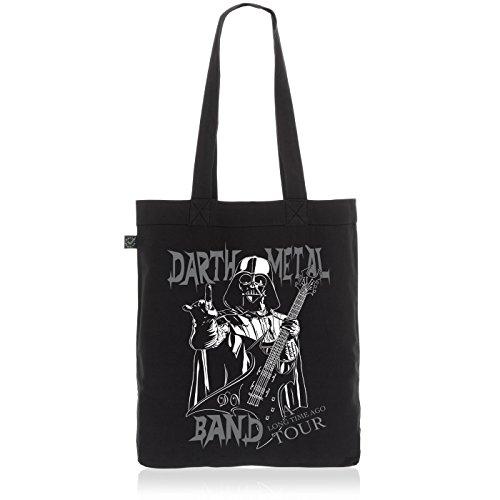 style3 Darth Metal Band Biobaumwolle Beutel Jutebeutel Tasche Tote Bag Vader, Farbe:Schwarz von style3