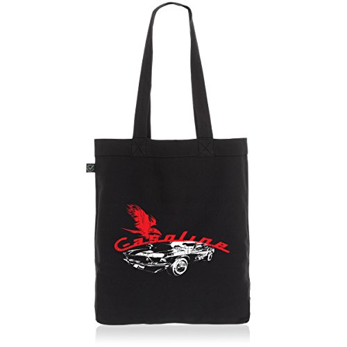 style3 Muscle Car Biobaumwolle Beutel Jutebeutel Tasche Tote Bag Mustang, Farbe:Schwarz von style3