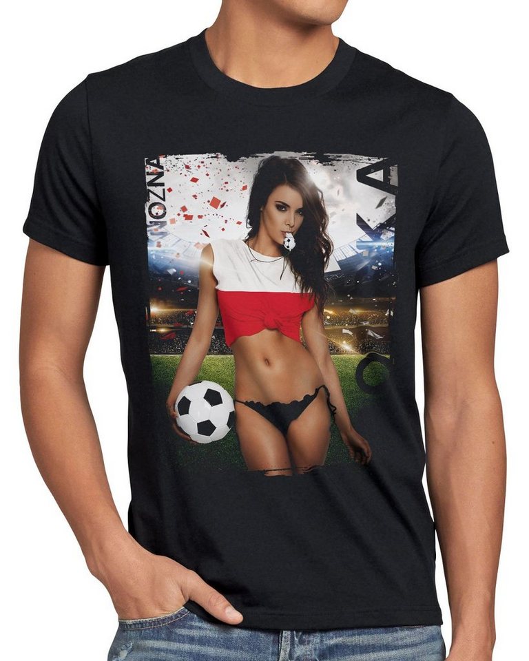 style3 Print-Shirt Herren T-Shirt EM 2020 Soccer Girl Deutschland Fußball Trikot Germany Schwarz von style3