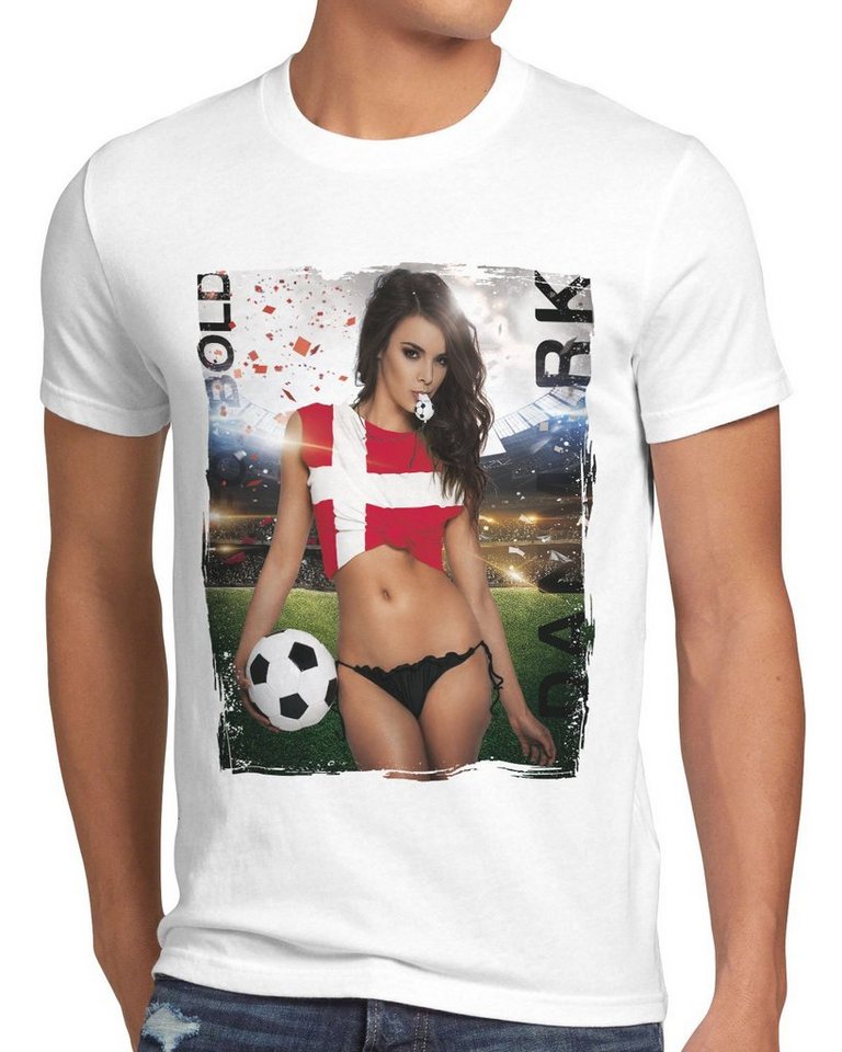 style3 Print-Shirt Herren T-Shirt EM 2022 Soccer Girl Deutschland Fußball Trikot Germany Weiss von style3
