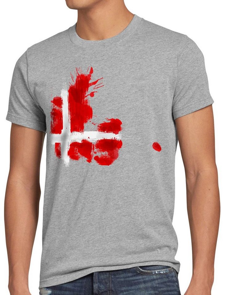 style3 Print-Shirt Herren T-Shirt Flagge Dänemark Fußball Sport Denmark WM EM Fahne von style3