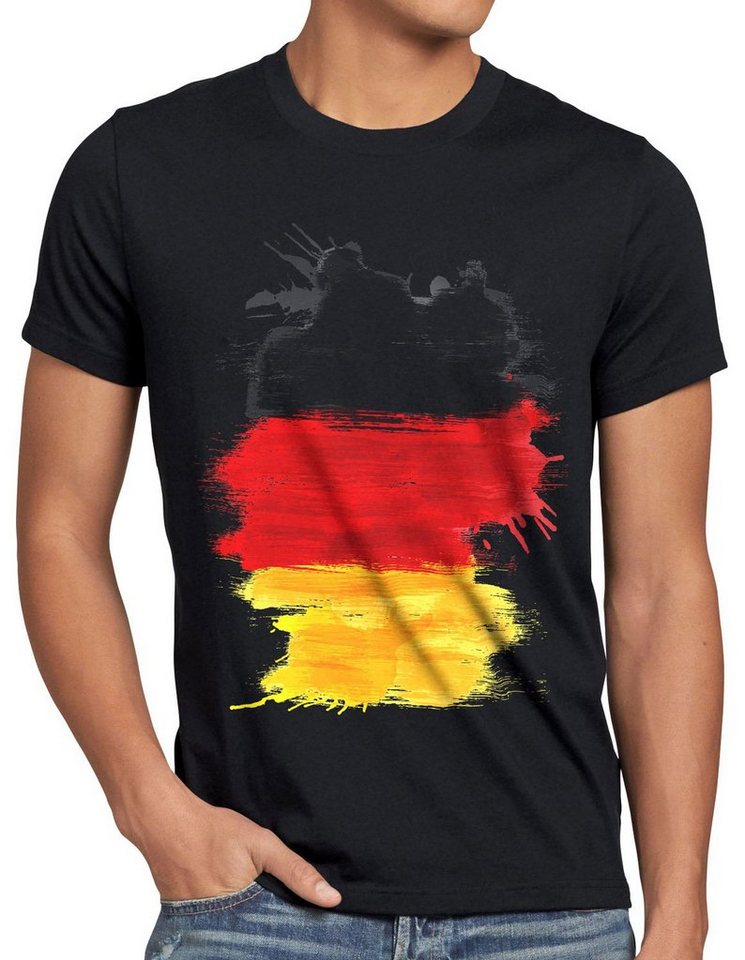 style3 Print-Shirt Herren T-Shirt Flagge Deutschland Fußball Sport Germany WM EM Fahne von style3
