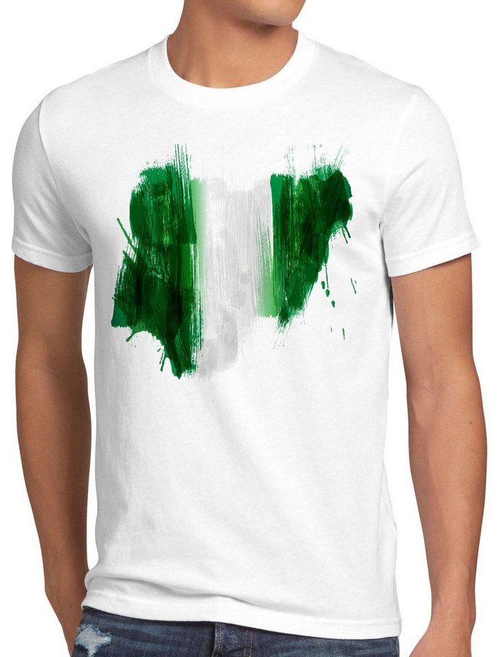 style3 Print-Shirt Herren T-Shirt Flagge Nigeria Fußball Sport Afrika WM EM Fahne von style3