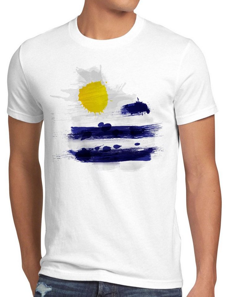 style3 Print-Shirt Herren T-Shirt Flagge Uruguay Fußball Sport Flag WM EM Fahne von style3