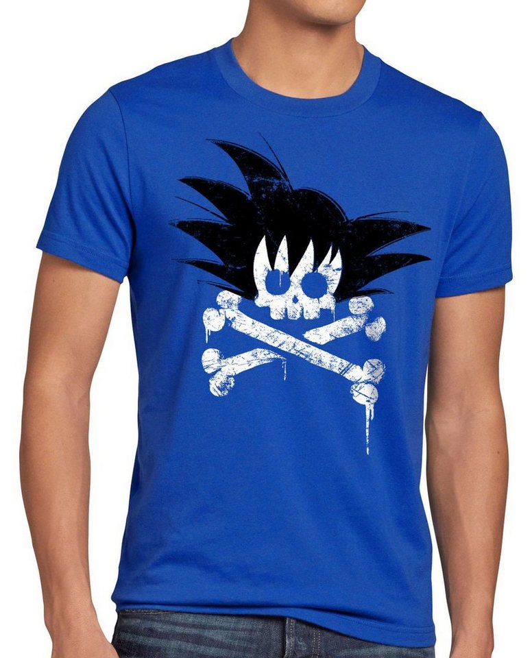 style3 Print-Shirt Herren T-Shirt Goku Skull songoku dragon z ball super saiyan totenkopf vegeta gt von style3