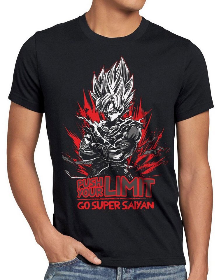 style3 Print-Shirt Herren T-Shirt Push your Limit ball z dragon songoku vegeta anime gym fitness gt von style3