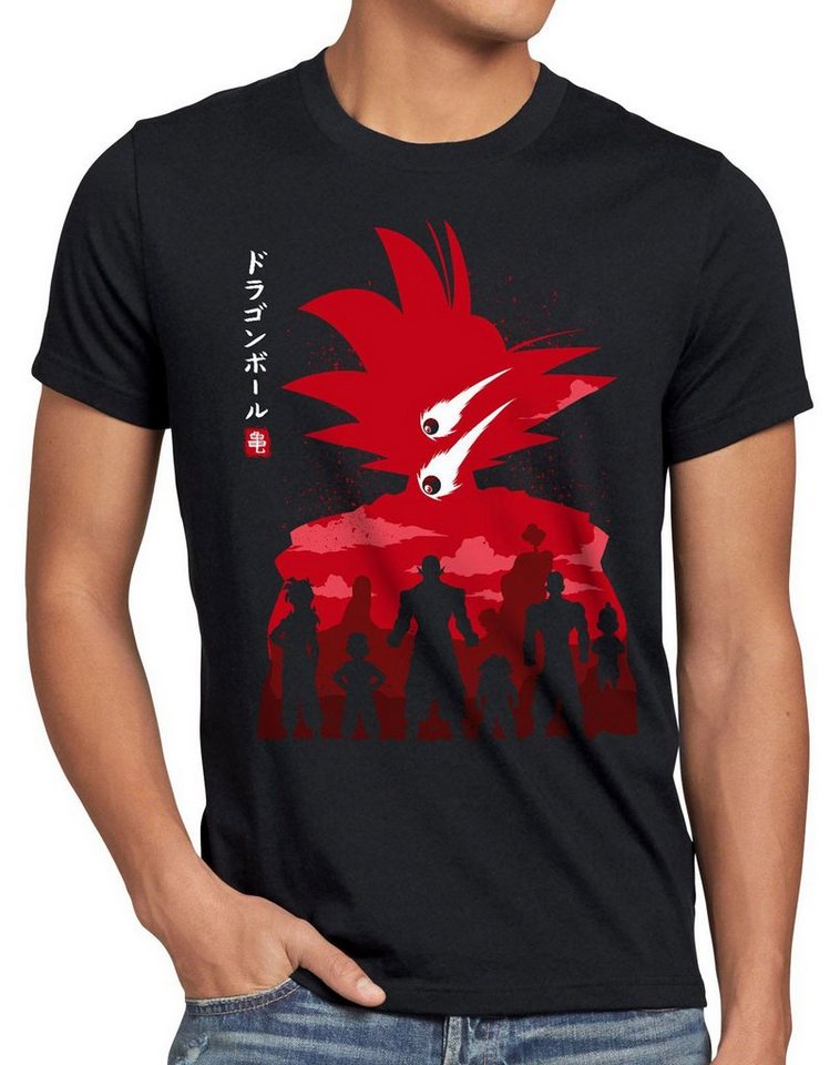 style3 Print-Shirt Herren T-Shirt Saiyan Meteor roshi ball z roshi songoku songoku vegeta anime gt von style3