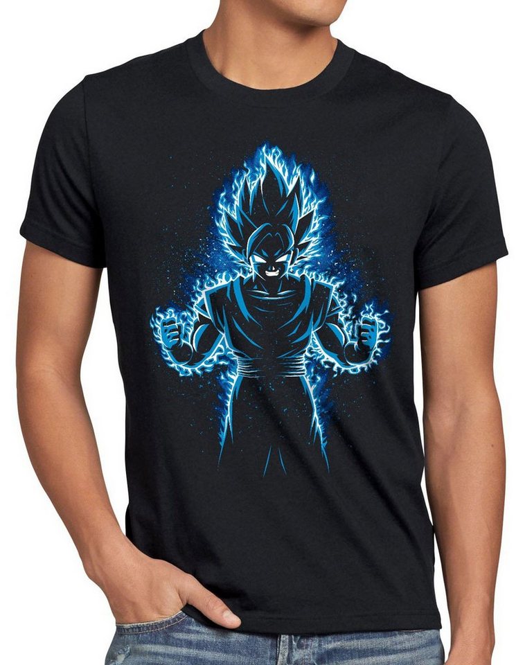 style3 Print-Shirt Herren T-Shirt Songoku Max Power turtle ball z roshi dragon vegeta anime manga von style3