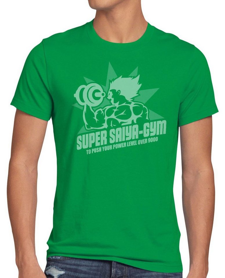 style3 Print-Shirt Herren T-Shirt Super Saiya Gym dragonball meister roshi z songoku fitness studio von style3