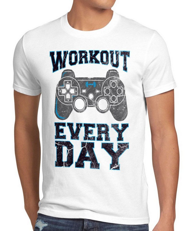 style3 Print-Shirt Herren T-Shirt Workout Gamer play sport station kontroller konsole gym game fun von style3