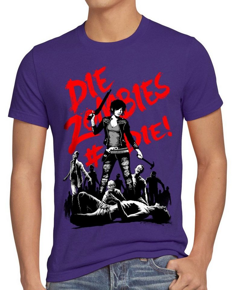 style3 Print-Shirt Herren T-Shirt Zombie the walking horror dead daryl dixon halloween shotgun axt von style3