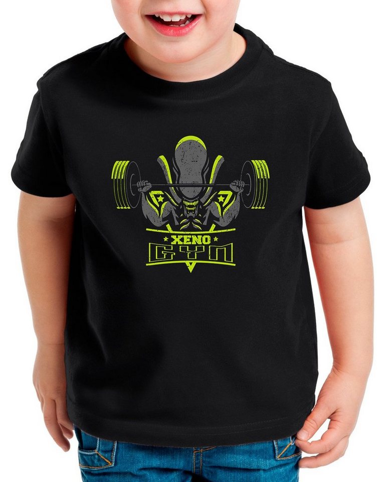 style3 Print-Shirt Kinder T-Shirt Alien Gym xenomorph alien sport fitness studio von style3