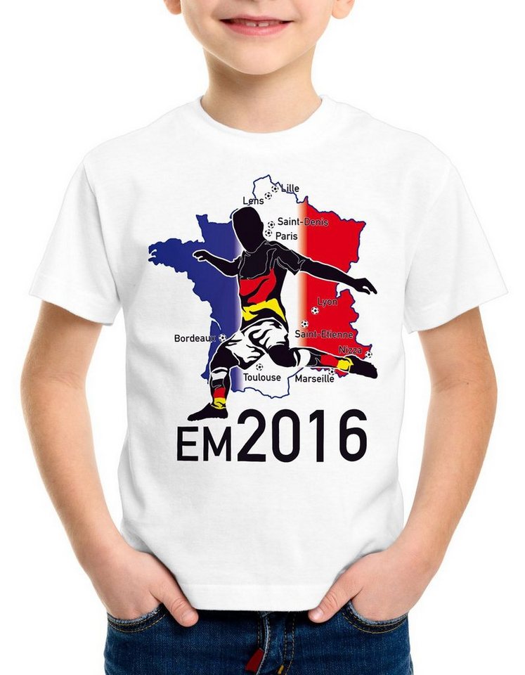 style3 Print-Shirt Kinder T-Shirt EM2016 Deutschland Fan Frankreich Fussball Spiele Trikot Germany von style3