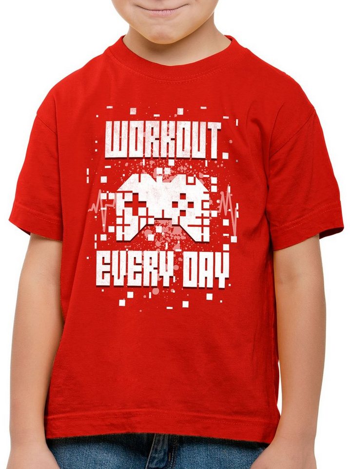 style3 Print-Shirt Kinder T-Shirt Gamer Workout T-Shirtplay fitness gamepad clan von style3