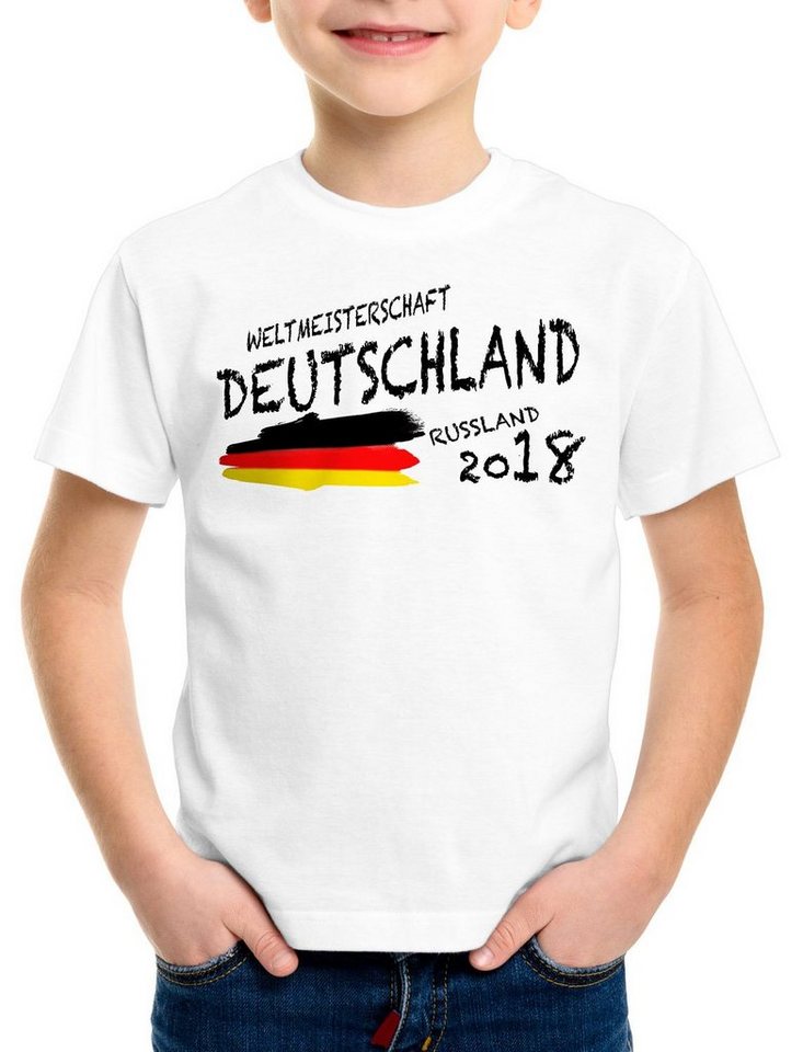style3 Print-Shirt Kinder T-Shirt Weltmeisterschaft Deutschland Trikot Fussball Katar WM Fußball Fanartikel von style3
