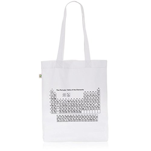 style3 Sheldon Periodensystem Biobaumwolle Beutel Jutebeutel Tasche Tote Bag, Farbe:Weiß von style3