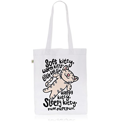 style3 Soft Kitty Biobaumwolle Beutel Jutebeutel Tasche Tote Bag, Farbe:Weiß von style3