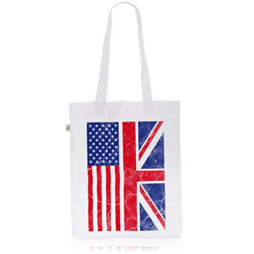style3 USA Amerika Union Jack Biobaumwolle Beutel Jutebeutel Tasche Tote Bag Flagge Flag von style3