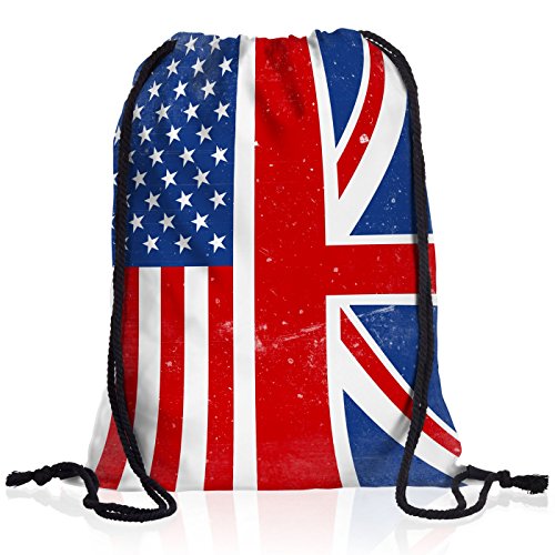style3 USA Amerika Union Jack England Rucksack Tasche Turnbeutel Sport Jute Beutel von style3