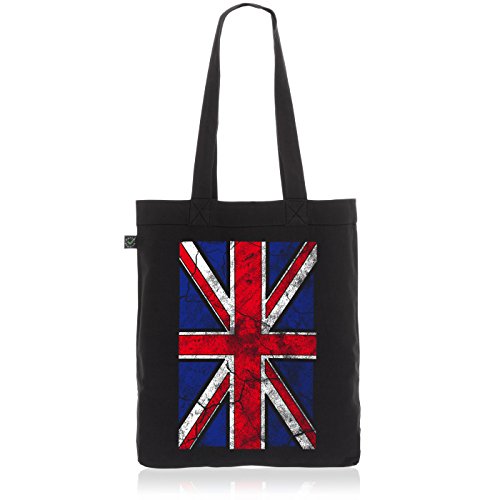 style3 Union Jack Flagge Biobaumwolle Beutel Jutebeutel Tasche Tote Bag Großbritannien England Great Britain von style3