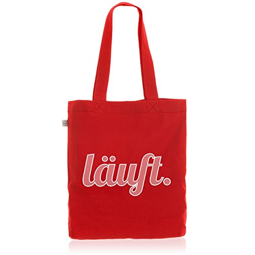 style3 läuft Biobaumwolle Beutel Jutebeutel Tasche Tote Bag, Farbe:Rot von style3