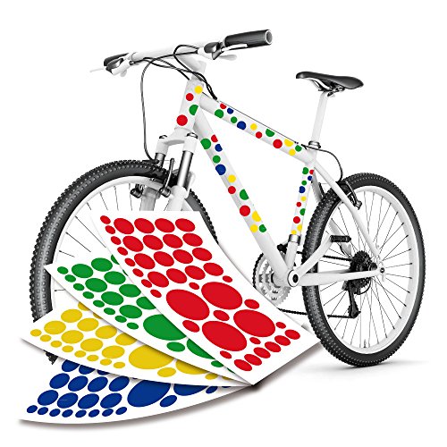 style4Bike Blasen Punkte Aufkleber Set für Fahrrad Fahrradaufkleber XXL Set mit 4 Farben | S4B0123 von style4Bike