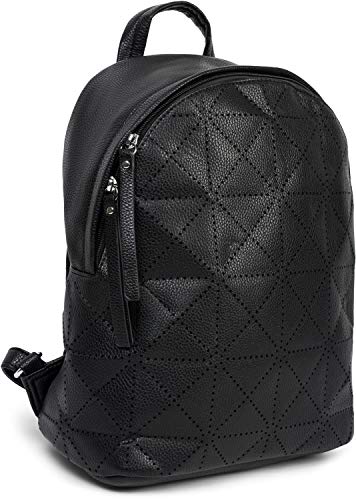 styleBREAKER Damen Rucksack Handtasche mit geometrischen Cutouts, Reißverschluss, Tasche 02012293, Farbe:Schwarz von styleBREAKER