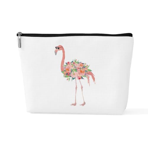 sugargoo Flamingo-Geldbörse, Reise-Make-up-Tasche, Kosmetiktasche, Flamingo-Geschenke für Frauen, Flamingo-Liebhaber, FlowerFlamngo, 10*7*2.5 inches von sugargoo