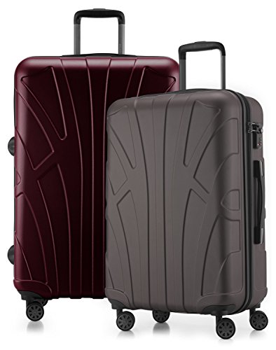 suitline - 2er Koffer-Set Trolley-Set Rollkoffer Hartschalen-Koffer Reisekoffer, TSA, (66 cm, 76 cm), 100% ABS, Matt von suitline