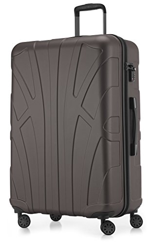 suitline - großer Hartschalen-Koffer Koffer Trolley Rollkoffer XL Reisekoffer, TSA, 76 cm, ca. 96-110 Liter, 100% ABS Matt, Titan von suitline