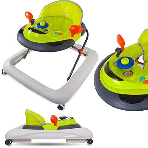 Kinderfahrzeug Lernrad Lauflernhilfe Spielcenter Gehfrei Gehhilfe Baby Walker Babyschaukel (Grün) von sun baby