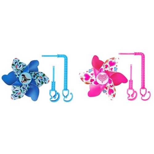 sunree Kinderwagen-Windmühlen-Dekoration, mit Blumenmuster Am Lenker, Drehendes Dekorationszubehör für Fahrräder von sunree