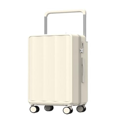 sunxueli Koffer Trolley-Koffer Damen 24-Zoll-Universalrad Mehrfarbiger Koffer 20-Zoll-Passwort-Boarding-Koffer Suitcase (Color : White, Size : A) von sunxueli