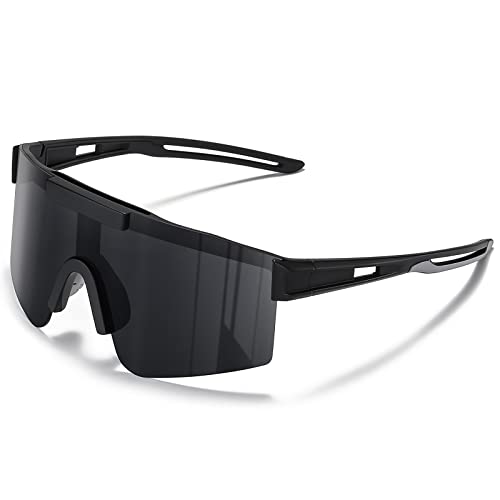suoso Sportbrille Polarisiert Radsportbrillen Fahrradbrille Schnelle brille für Herren Damen Sport Sonnenbrille UV400 Klar Laufbrille für MTB Rennrad Fahrrad Ski Rave Schwarz von suoso