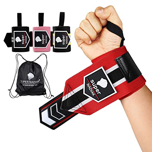 super NADIAK®Handgelenk Bandagen Professional Robuste Manschetten performante WristWraps Handgelenkbandage für Gewichtheben Bodybuilding Powerlifting Gewichtheben Gym Fitness Crossfit Calisthenics von super NADIAK