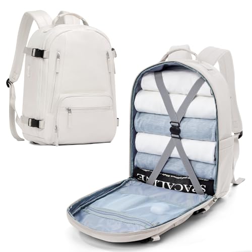 suradar für Easyjet Handgepäck 45x36x20 Groß Reiserucksack für Flugzeug Handgepäck Tasche Laptop Rucksack 15.6 Zoll Reisetasche für Herren Damen Schulrucksack Jungen Teenager Beige von suradar