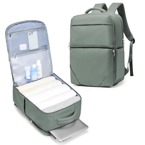 suradar für Ryanair Handgepäck 40x20x25 Rucksack 40x20x25 Kabinentaschen Flugzeug Reiserucksack Untersitz Handgepäcktasche für Wizz 40x30x20 mit 14-Zoll-Computerfach für Kurzstreckenfahrten Armeegrün von suradar