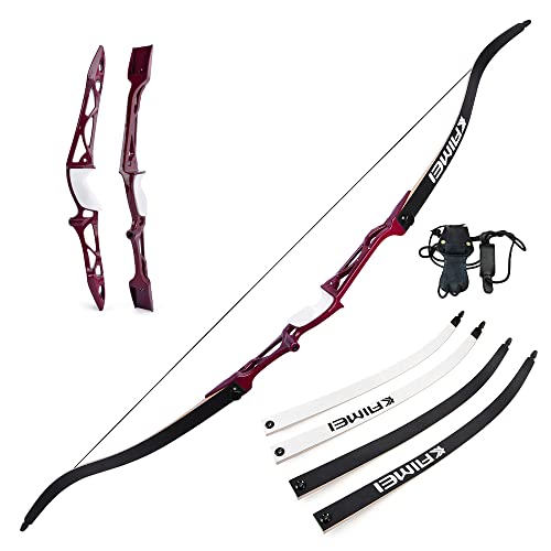 surfwolf Bogenschießen Recurve Bogen 66" 68" 70" Target Recurve Bogen 12-40 lbs Takedown Recurve Bogen Wettkampf Recurve Bogen Jagdbogen（Rot2,66-22lbs） von surwolf